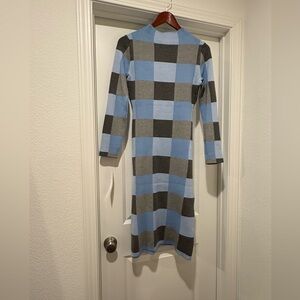 Mock neck sweater dress brand new blue